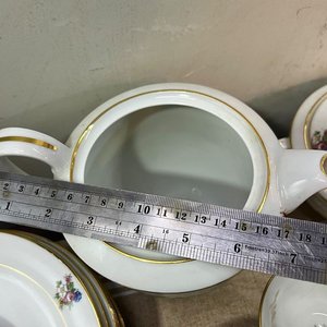 Servicio de Té Limoges Chastagner & Co. Porcelana Francesa Policromada Floral - imagen 8