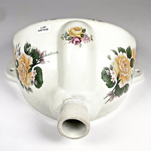 Orinal Victoriano Inglés de Porcelana con Flores y Pato - imagen 3