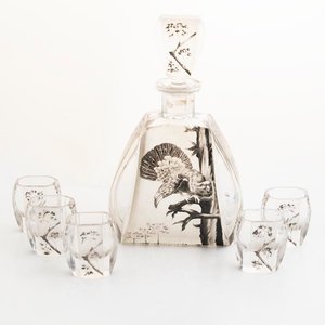 Lote anterior: Juego de Licor Art Decó Botellón y 5 Vasos con Diseño de Árboles y Aves
