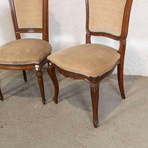 Lote de Tres Sillas Estilo Luis XV Tapizadas en Beige - imagen 2