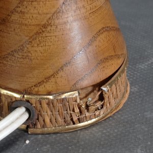 Par de Lámparas de Mesa Vintage Madera Dorada a la Hoja - imagen 9