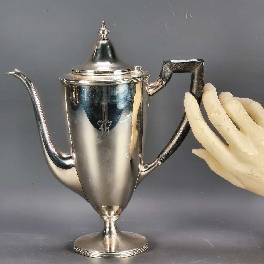 Tetera en plata sterling Tiffany & Co Hamilton Gramercy con asa de madera y monograma - imagen 3