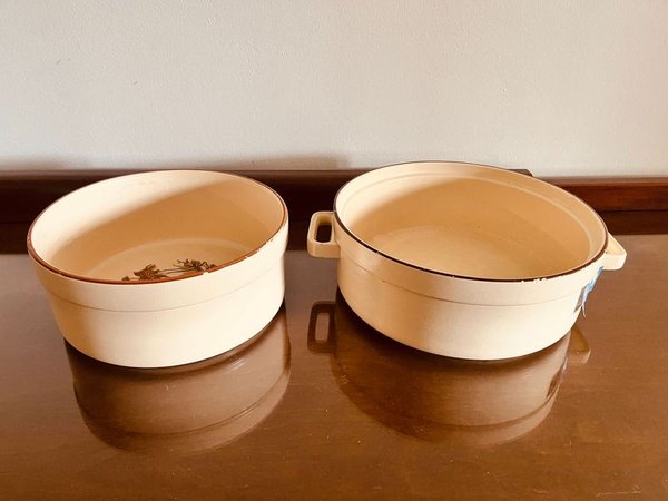 Dos Fuentes Ovaladas de Porcelana Le Cerf con Diseño de Ciervos - imagen 1