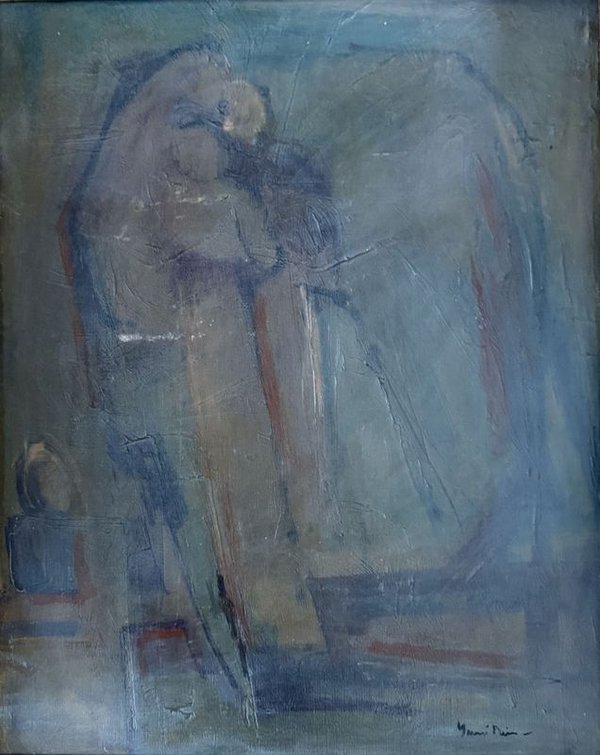 Pintura abstracta firmada en buen estado - imagen 1