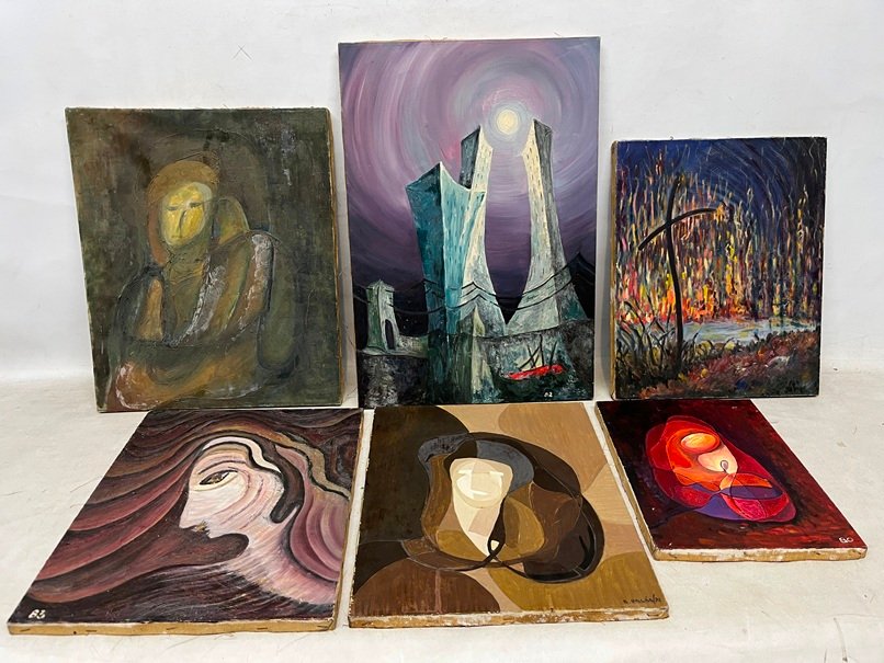 Lote siguiente: Colección de seis pinturas originales S. Palas