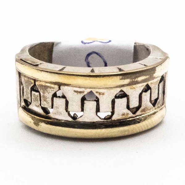 Anillo de Plata con Detalles en Oro y Guarda - imagen 1