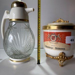 Jarra de Vidrio Labrado con Hielera Vintage - imagen 2