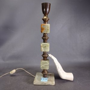 Lámpara de Mesa Ónix y Bronce con Base Cuadrada - imagen 6
