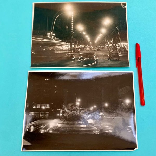 2 Antiguas Fotografías de Montevideo Nocturno: Av. 18 de Julio y Monumento a El Entrevero - imagen 1