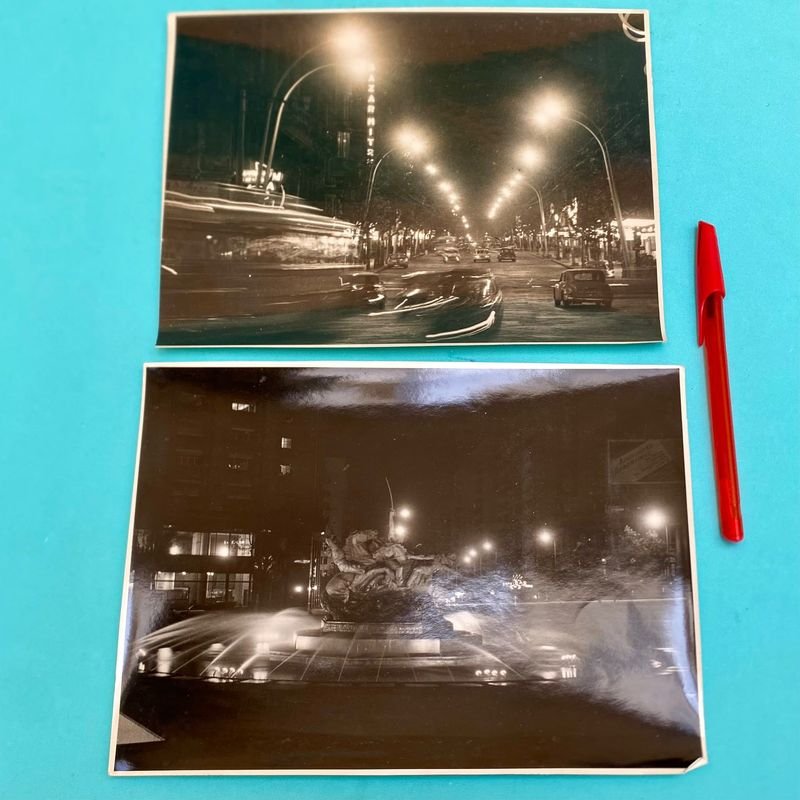 Fotos Antiguas: Montevideo Nocturno y Fuente Monumental