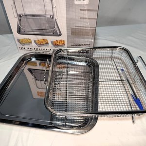 Asadera Cromada Tipo Air Fryer para Horno con Cesto Fritador Nuevo en Caja - imagen 5