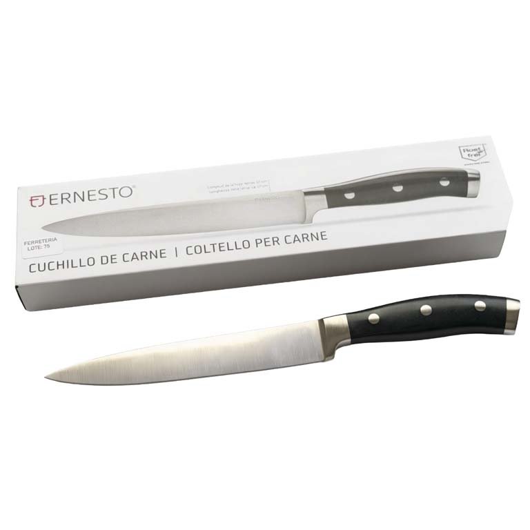 Cuchillo de Cocina Premium para Carne Acero Inoxidable Mango Negro Ernesto