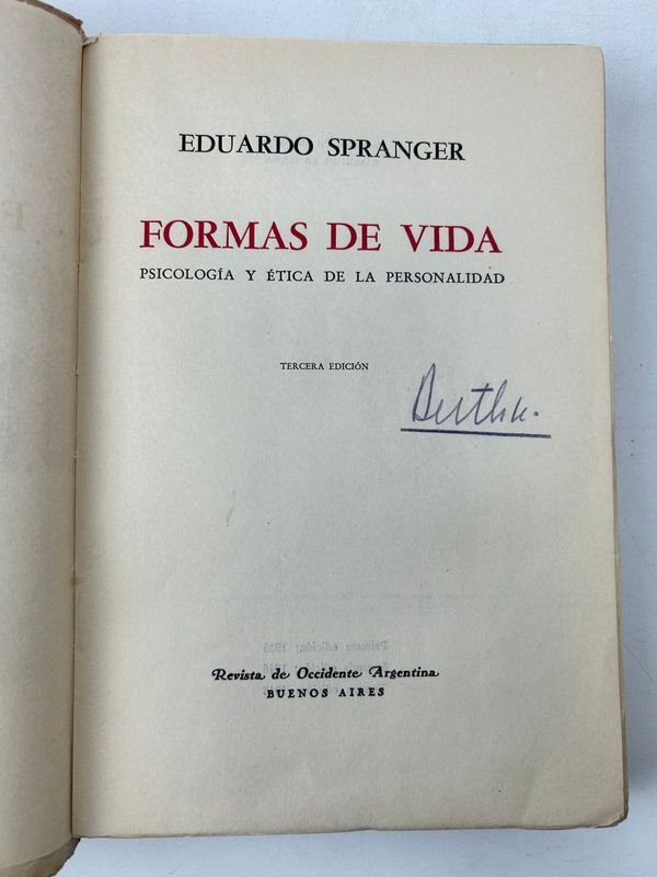 Libro de Eduardo Spranger, Revista de Occidente Argentina, Buenos Aires, años 1930-1940 - imagen 2