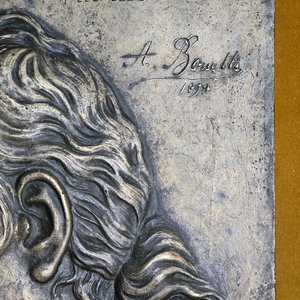 Obra en Relieve de Bronce Art Nouveau "A Leopoldo Diaz" por A. Bonetti (1879) - imagen 3