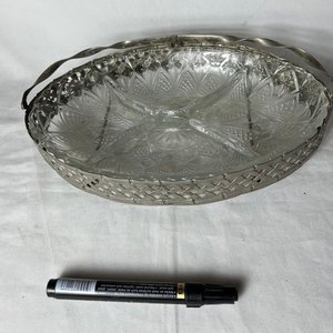 Copetinero Oval de Vidrio Prensa con Soporte Metálico - imagen 5
