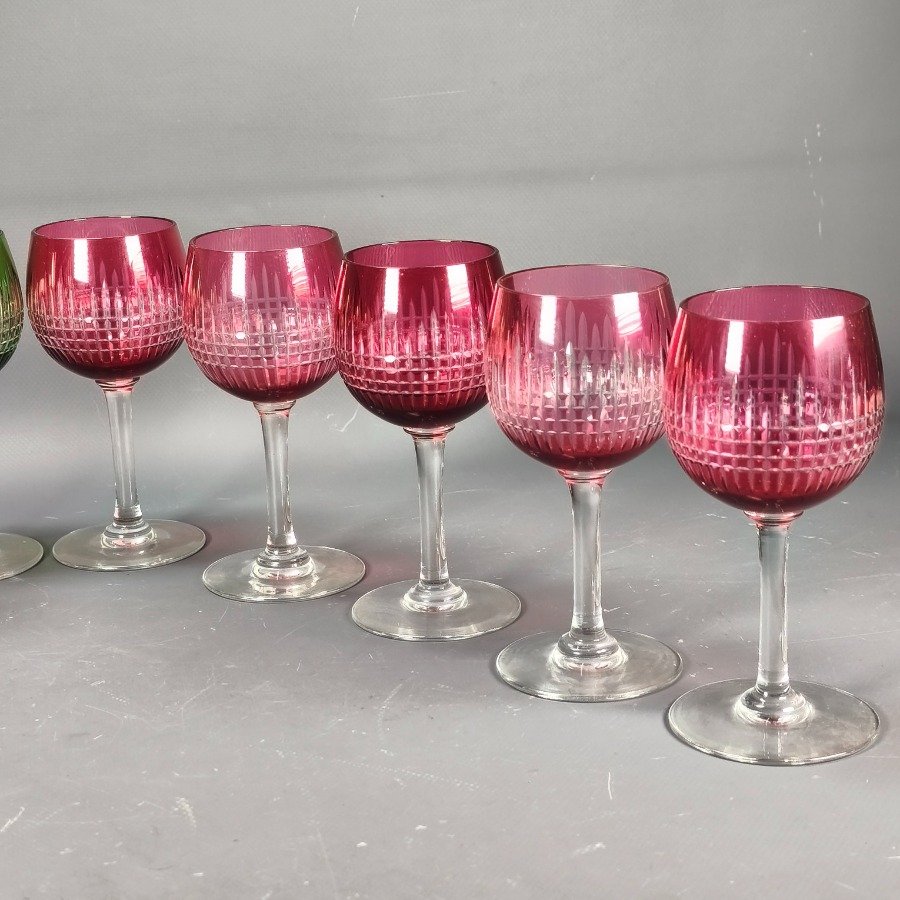 Copas de cristal talladas en dos colores - imagen 7