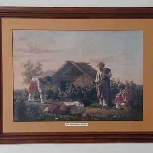 Lote siguiente: Reproducción "La Taba" de Juan Manuel Blanes con Marco de Madera