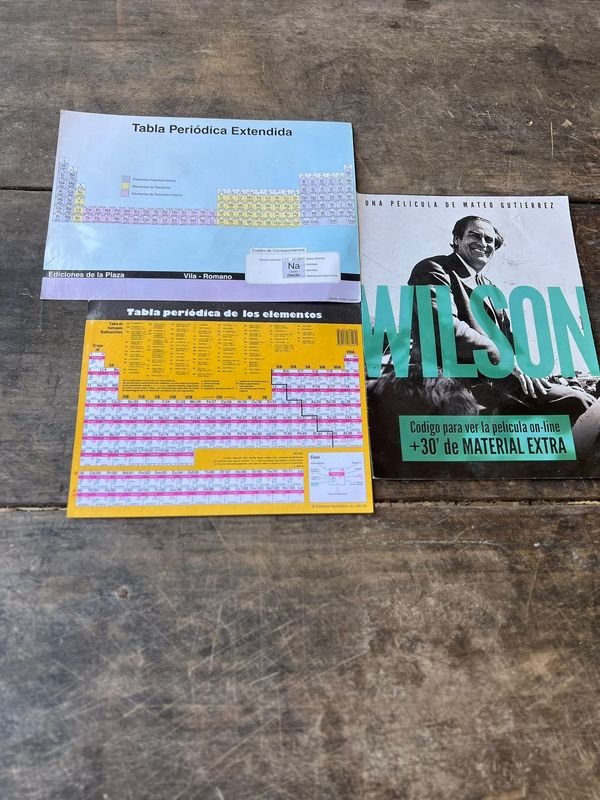 Tablas periódicas química y folleto Wilson para estudio