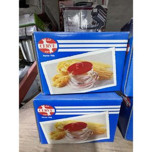 Set de 4 Queseras de Vidrio con Tapa Roja Marca CERVE - imagen 2