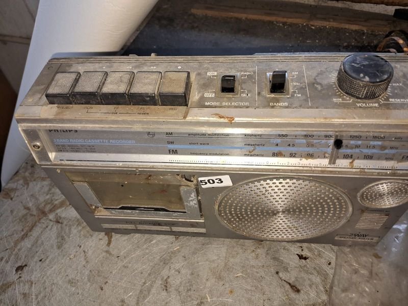Radio Philips Casetero Vintage con Parlantes