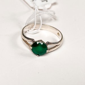 Anillo de Plata con Piedra Verde Talla 15 mm - imagen 3