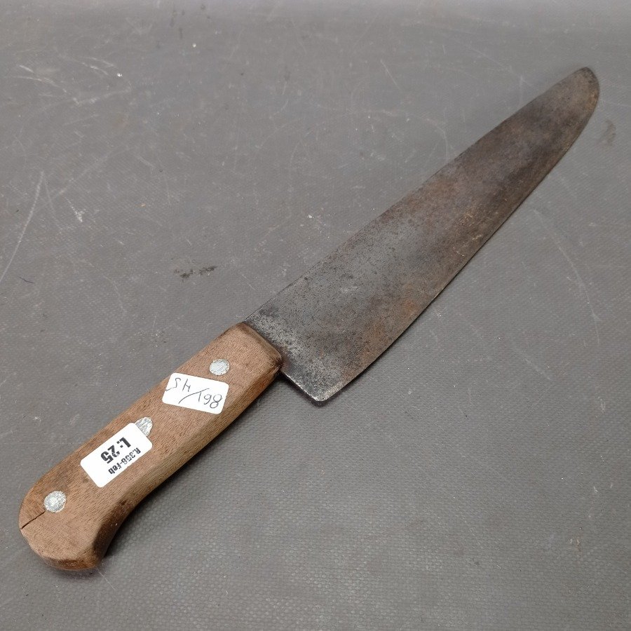 Cuchilla de cocina con cachas en madera, en buen estado - imagen 2