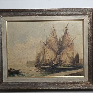 Lote anterior: Antiguo Óleo de Barcos Marineros Firmado por Marcel Kalefstein