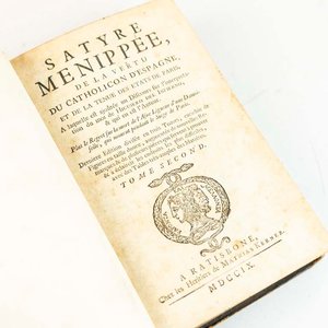 Libro Tomo II Satyre Ménippée, Publicado en 1709, Tapas de Cuero - imagen 2