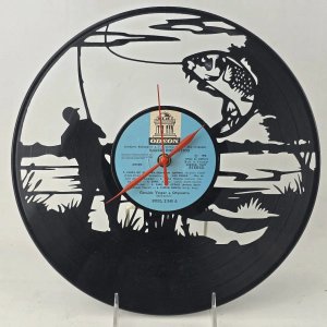 Lote siguiente: Reloj de Pared Artesanal con Disco de Vinilo "Pesca"