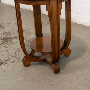 Mesa Auxiliar Circular Estilo Art Decó con Estante - imagen 3