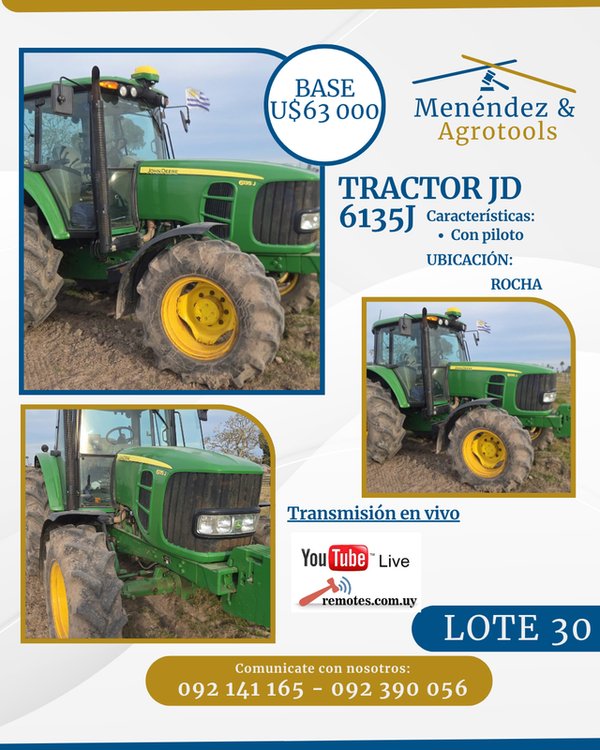 Tractor John Deere 6135J Usado