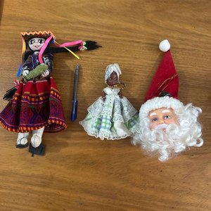 Lote de Muñecas de Trapo y Cabeza de Papá Noel - imagen 2