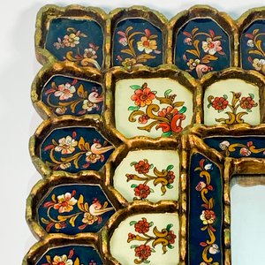 Espejo Cusqueño con Marco Decorado Floral en Madera y Yeso - imagen 2