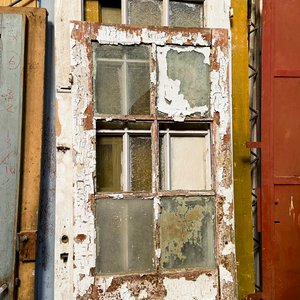Seis Hojas de Puerta Interior de Madera y Vidrio con Detalles y Faltantes - imagen 5