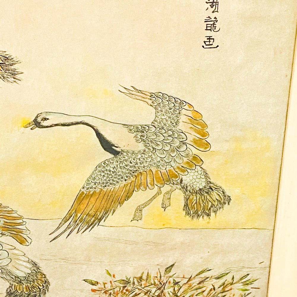Pintura oriental de aves sobre papel - imagen 2