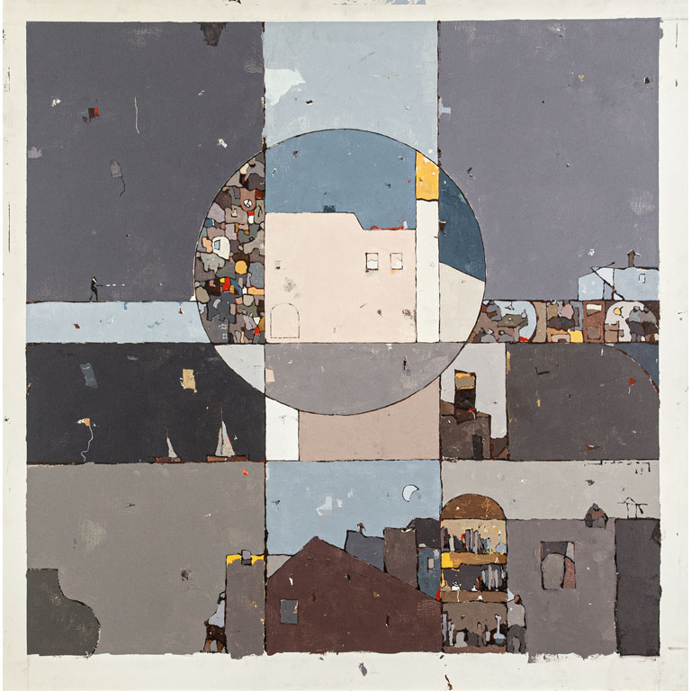 Lote anterior: Pintura abstracta de Bruno Widmann: Círculo y composición