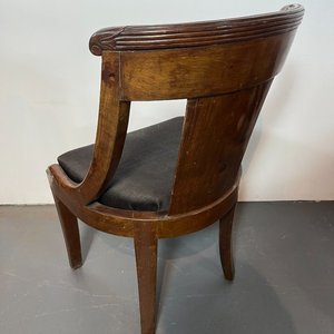 Seis Sillas Imperio de Caoba con Asiento Tapizado Negro - imagen 2
