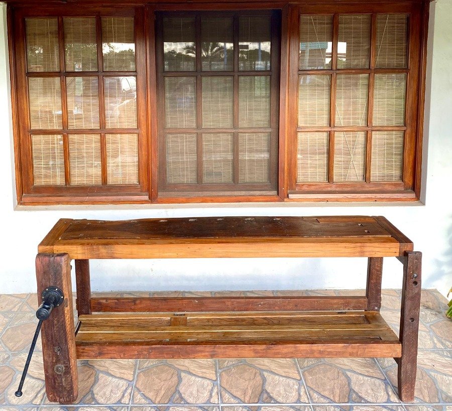 Banco carpintero antiguo de madera - imagen 2