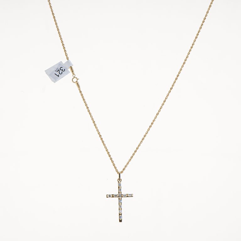 Cadena de oro con cruz y brillantes - imagen 2