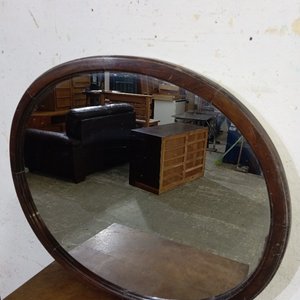 Espejo Oval con Marco de Madera Oscura - imagen 4