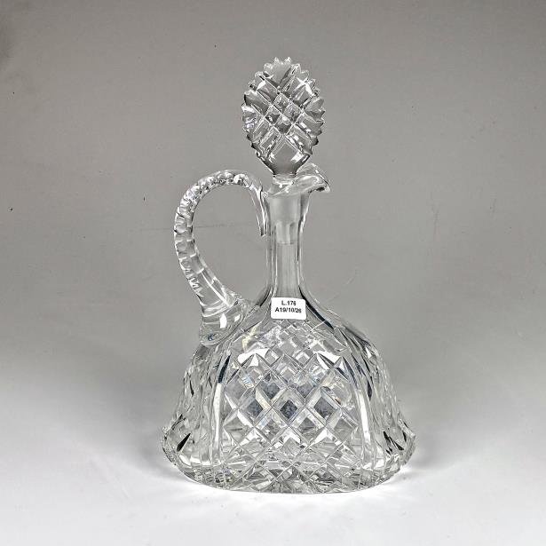 Jarra de Cristal Tallado con Tapa y Asa - Altura 31 cm