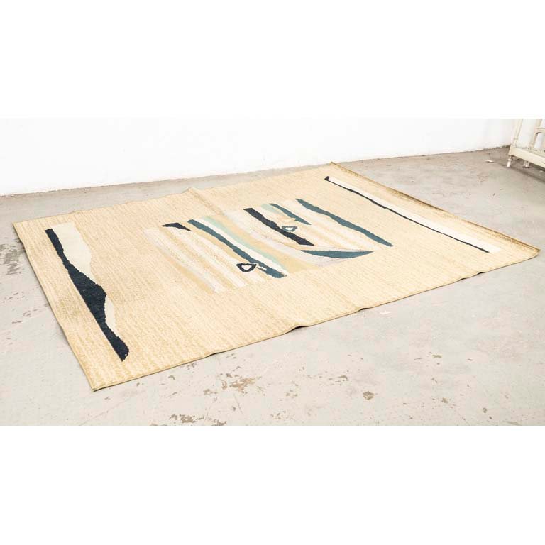 Lote anterior: Alfombra acrílica con diseños en azul y detalles para limpiar