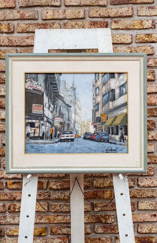 Pintura "Calle de Ciudad Vieja" de César Vani - Óleo 40x50 cm