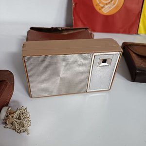 Radio Portátil Antigua y Vinilos - imagen 2