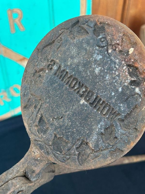 Antiguo forja importado con inscripción Wolbecoms para fabricar hostias de iglesia - imagen 7