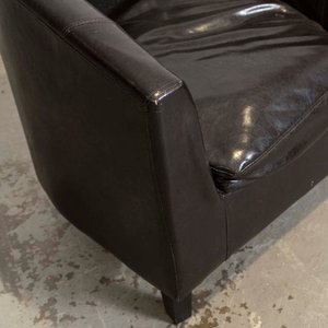 Par de Sillones Estilo Medio Punto Tapizados en Cuerina Oscura - imagen 2