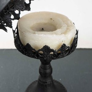 Portavelas de Metal Negro Estilo Clásico - imagen 2