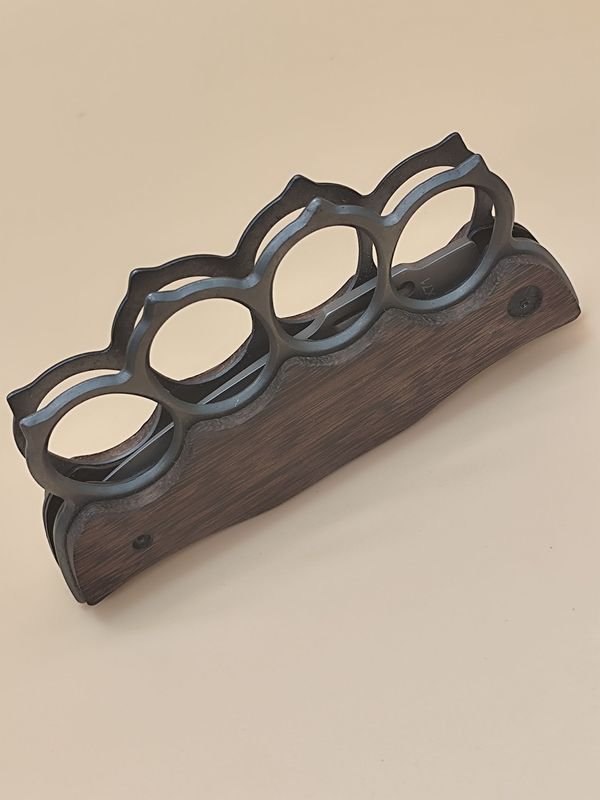 Navaja Táctica Plegable con Estructura Metálica y Empuñadura de Madera - imagen 15