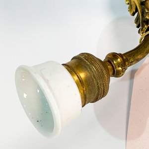 Aplique Francés de Bronce con Dos Luces y Cobre Pico de Losa - imagen 4