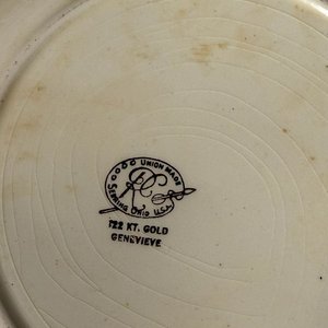 Lote de 6 Platos de Loza Sellados, Uno con Marca "Sterling Ohio" - imagen 4